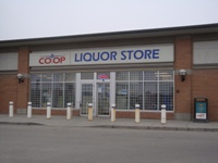 Store front for Calgary Co-Op Liquor Store